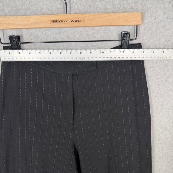 Entier Classiques Women's Black Blue Pinstripe Pants Size 6 Stretch - Picture 5 of 7